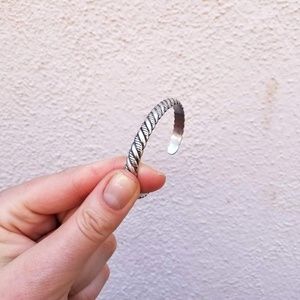 VINTAGE TINY SILVER MEXICAN ROPE CUFF
